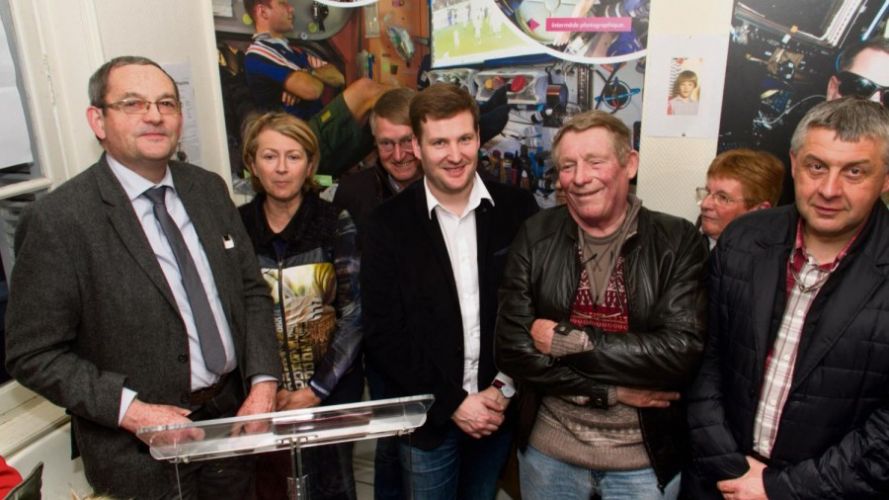 Lors de l'inaugauration de l'exposition